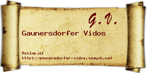 Gaunersdorfer Vidos névjegykártya